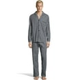 thumbnail image 1 of Hanes Men's Woven Pajamas Grey/Black Plaid S, 1 of 3
