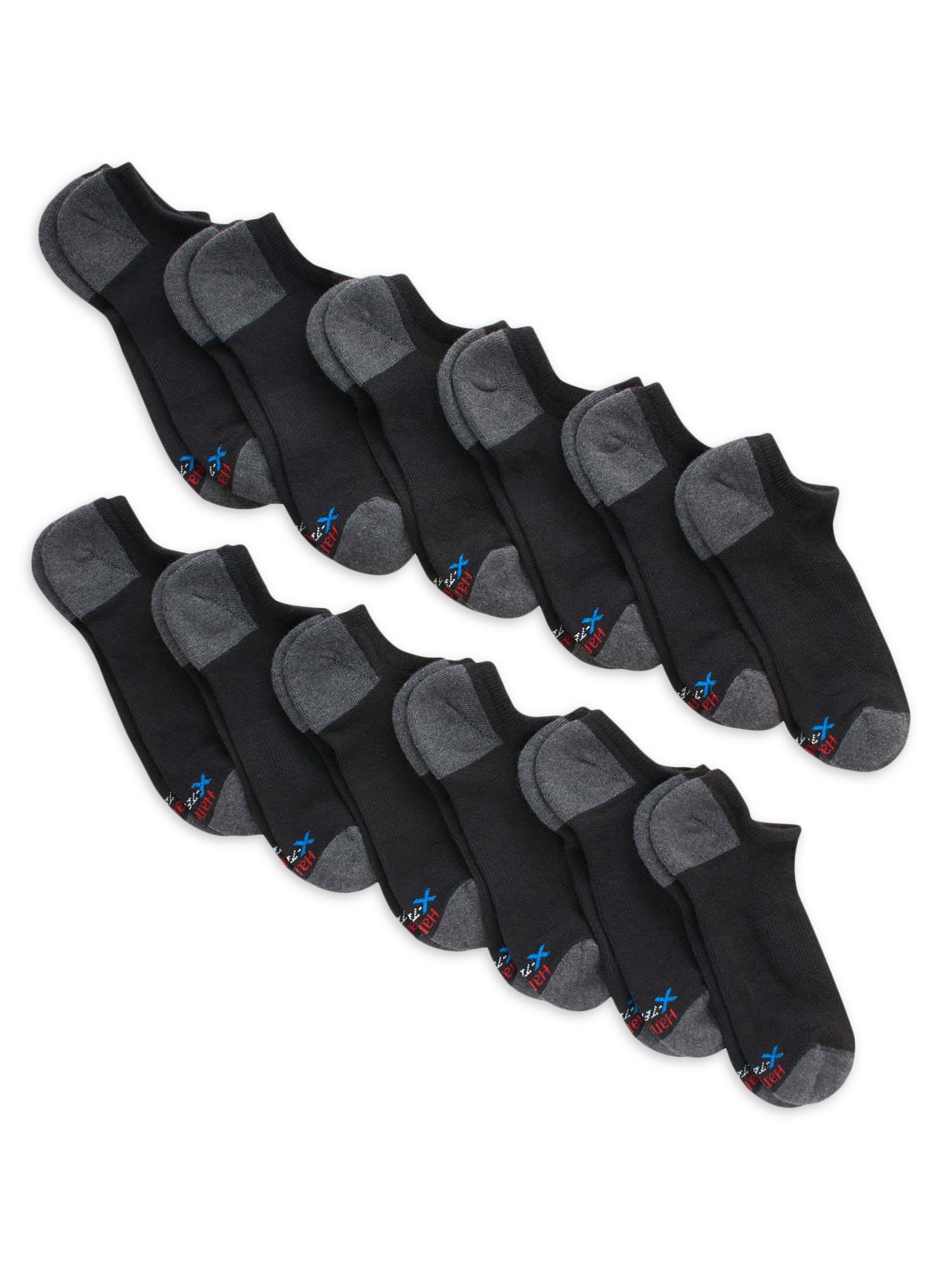 Hanes Men's XTemp Active Cool Lightweight Super Low No Show Socks, 12