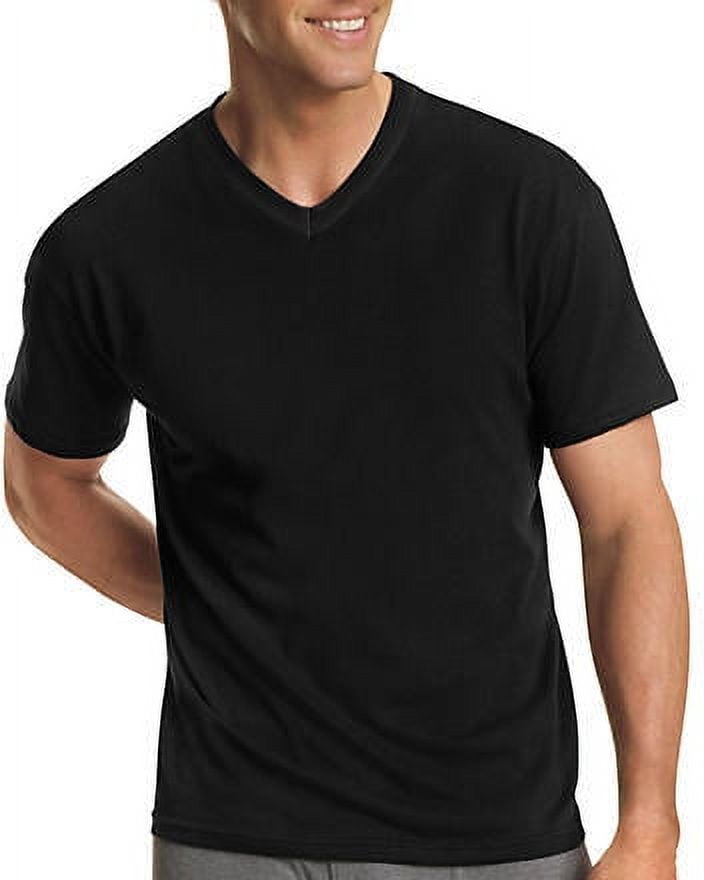 Hanes Men's XTemp Comfort Cool FreshIQ" VNeck Black Undershirt 3Pack