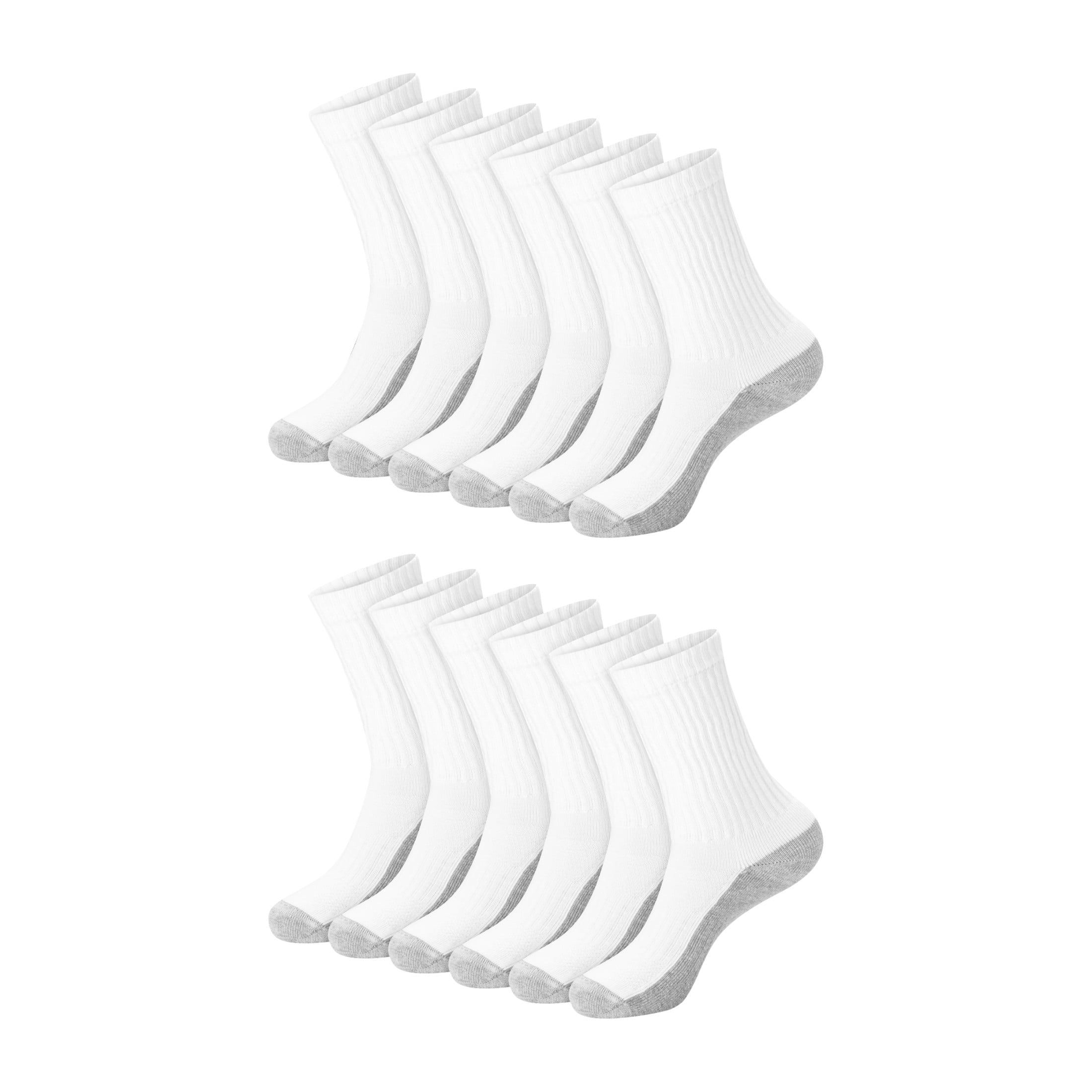 Hanes Mens Crew Socks Pack, 12-Pack, X-Temp Cushioned Socks for Men, Moisture-Wicking for big & tall men