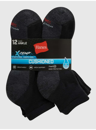 Hanes Women's Breathable Cushioned Ankle Socks, Comfort Toe Seam, Extended  Sizes 8 - 12, 6-Pairs