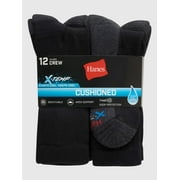 Hanes Men's X-Temp Cushioned with Arch & Vent Crew Socks, 12 Pack