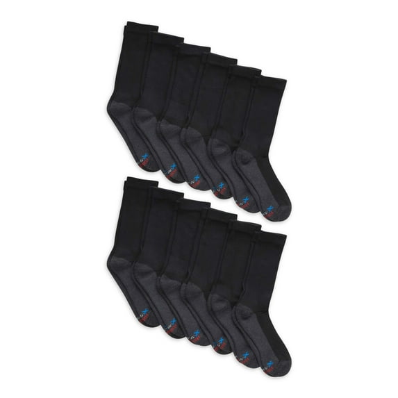 Hanes Men's X-Temp Cushioned with Arch & Vent Crew Socks, 12-pack