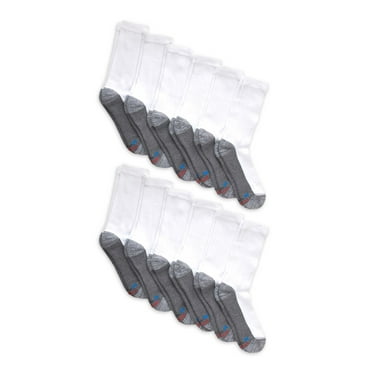Hanes Men's X-Temp Cushioned with Arch & Vent Crew Socks, 12 Pack