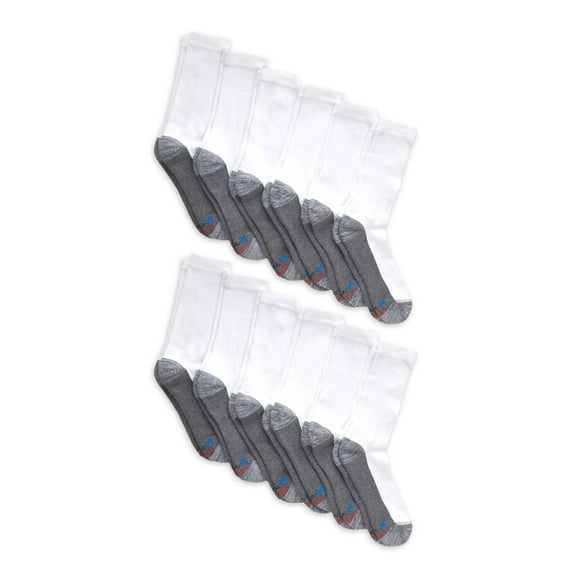 Hanes Men's X-Temp Cushioned with Arch & Vent Crew Socks, 12 Pack