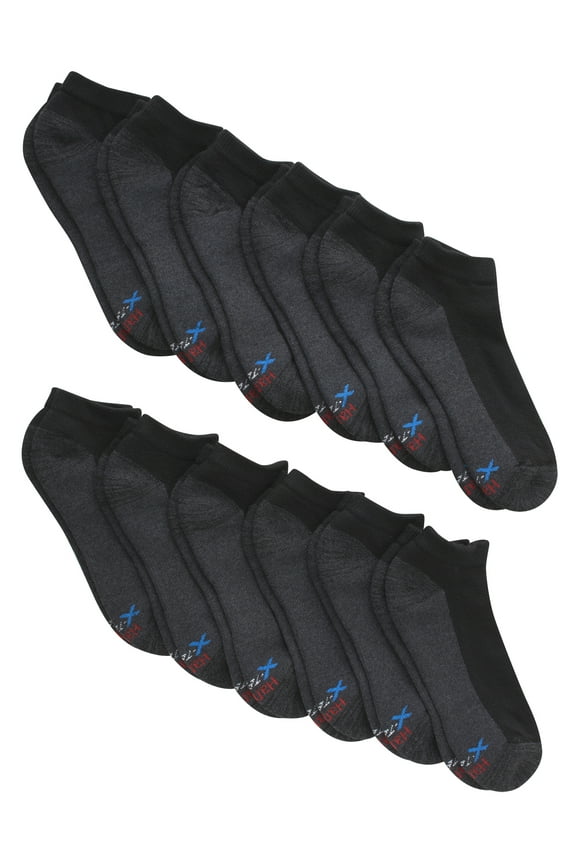 Men's X-Temp Cushioned with Arch & Vent Low Cut Socks, 12-pack