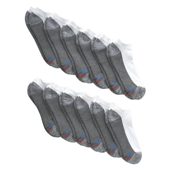 Hanes Men's X-Temp Cushioned with Arch & Vent No Show Socks, 12 Pack