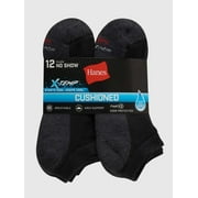 Hanes Men's X-Temp Cushioned with Arch & Vent No Show Socks, 12 Pack