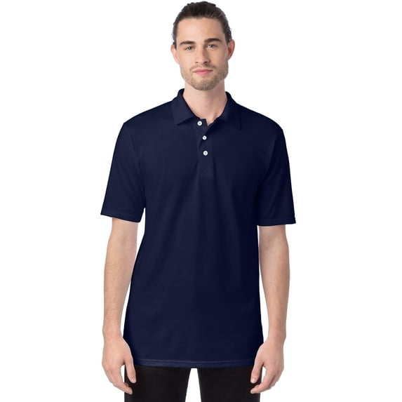 Hanes X-Temp Men's Performance Polo Shirt with Odor Control Navy L