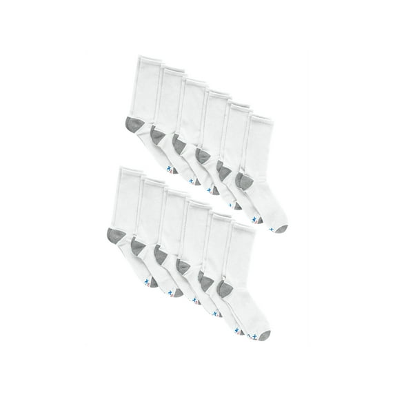 Hanes Men's X-Temp MOVES Lightweight Crew Socks, 12-Pack