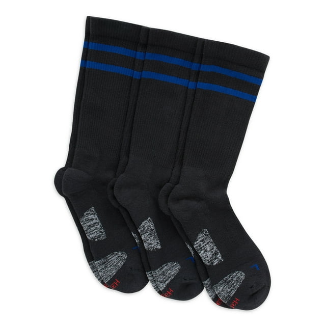 Hanes Men's XTemp Performance Compression Crew Socks, 3Pack