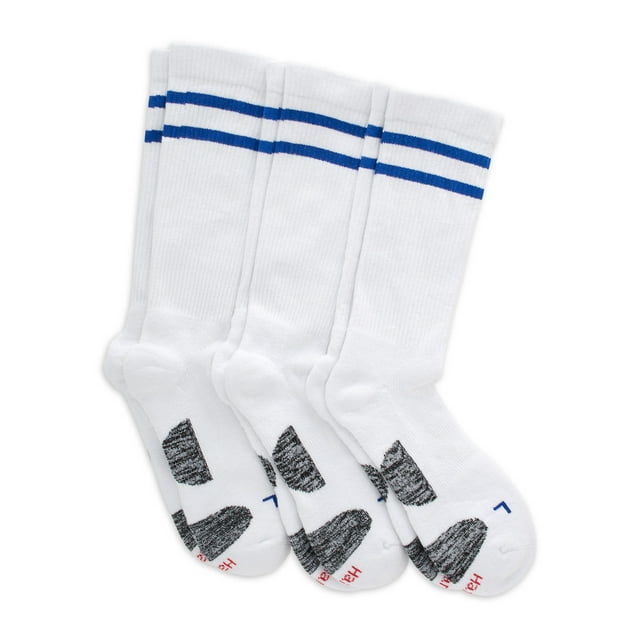Hanes Men's XTemp Performance Compression Crew Socks, 3Pack