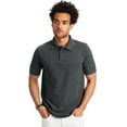 thumbnail image 1 of Hanes Men's Pique Polo Shirt (Big & Tall Sizes Available) Charcoal Heather 4XL, 1 of 4