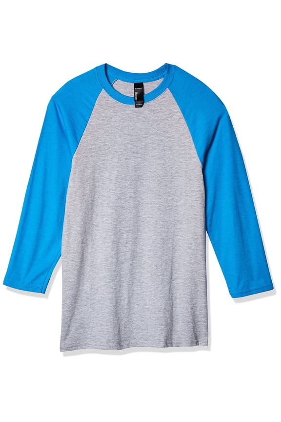 Men's X-Temp Raglan Baseball Tee, Light Steel/Neon Blue, Medium
