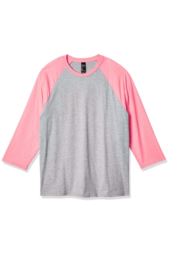 Men's X-Temp Raglan Baseball Tee, Light Steel/Neon Pink, Medium