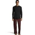 thumbnail image 1 of Hanes Men’s X-Temp Sleep Set, Waffle Knit/Microfleece Black 3XL, 1 of 3