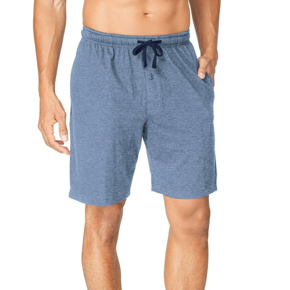Hanes Men's and Big Men's 100% Cotton ComfortSoft Jersey Knit Sleep Shorts, 2-Pack