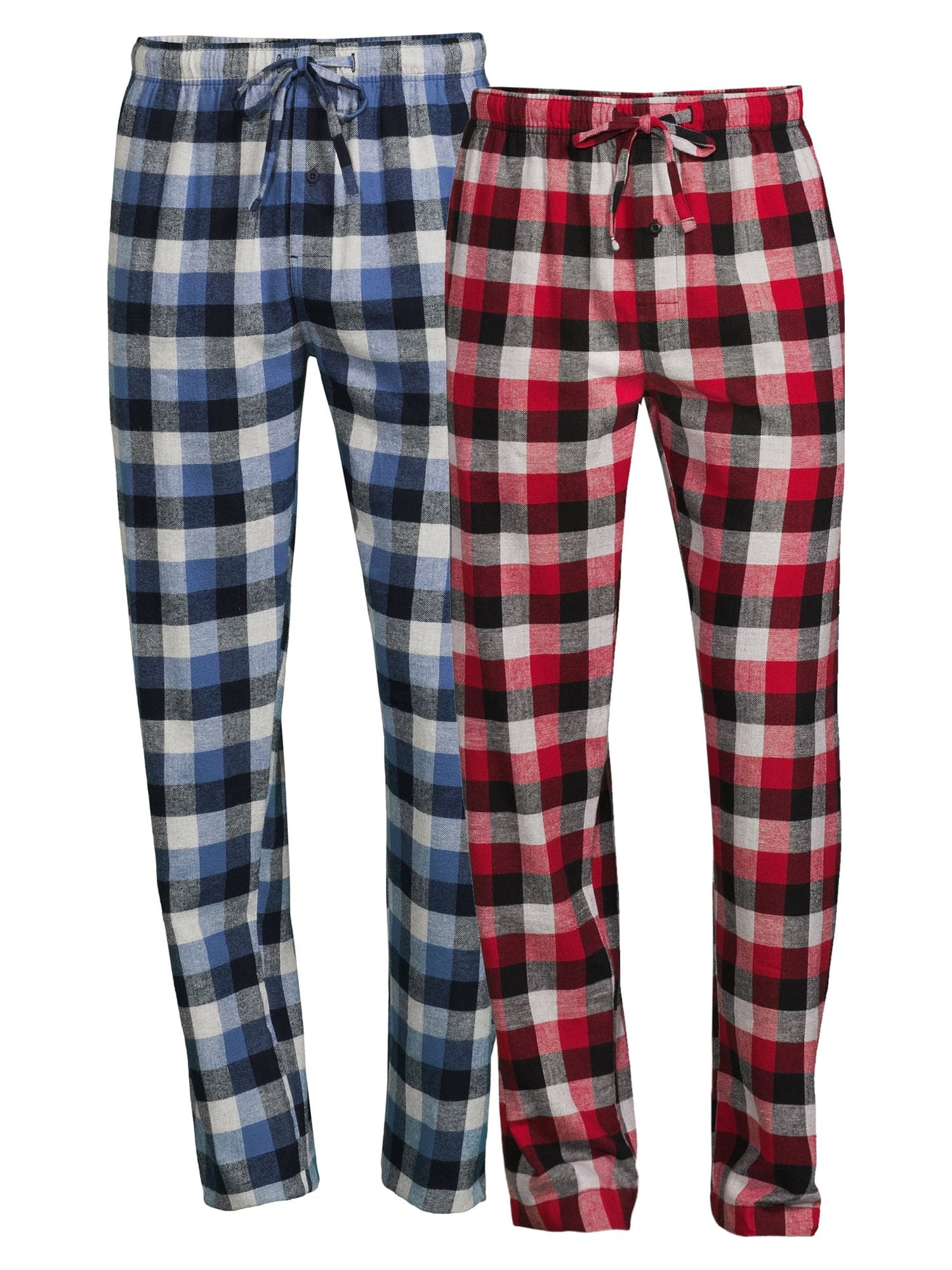 Hanes Men's and Big Men's 100% Cotton Flannel Pajama Pants, 2-Pack ...