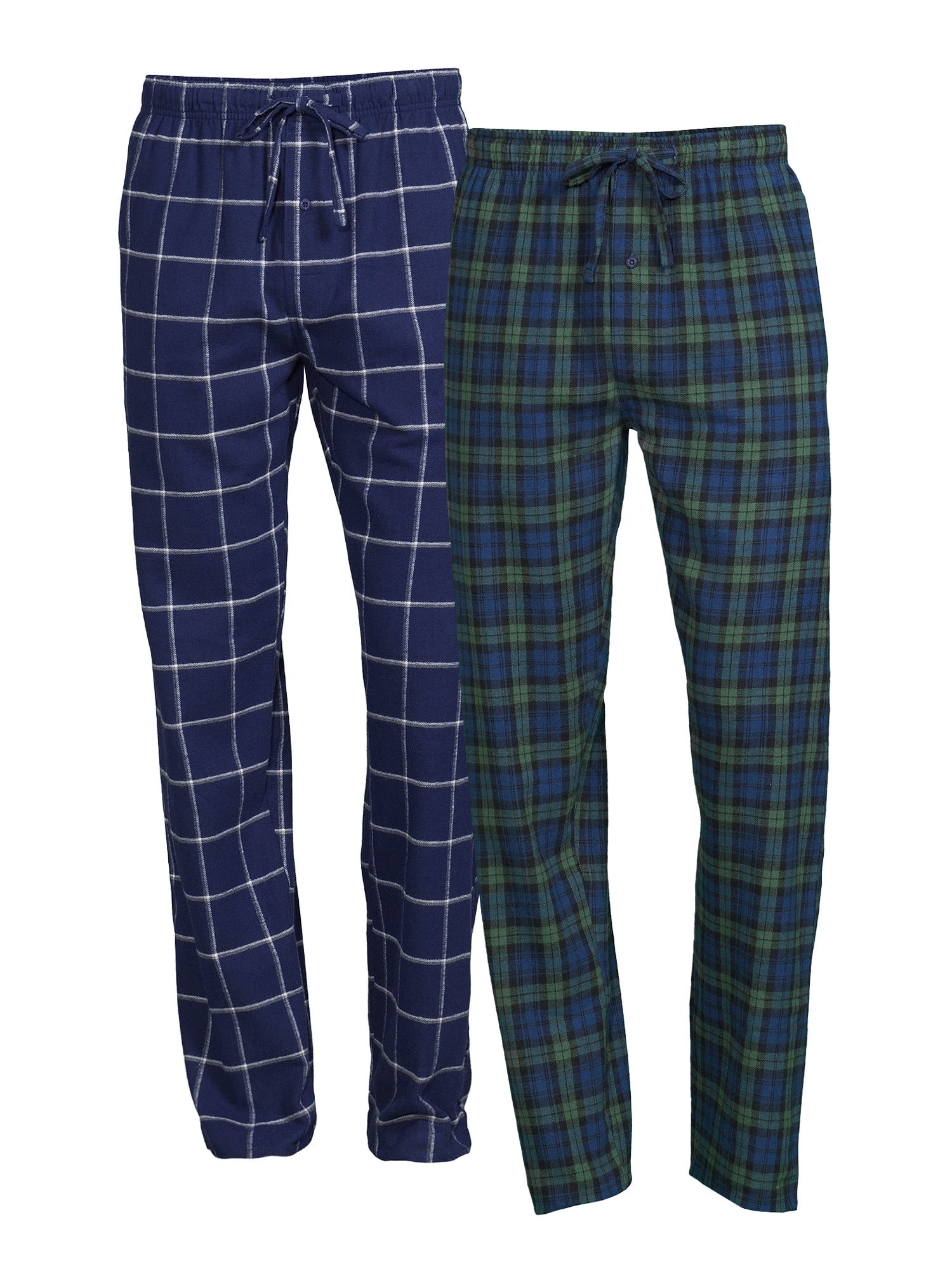 Hanes Men's and Big Men's 100% Cotton Flannel Pajama Pants, 2-Pack ...