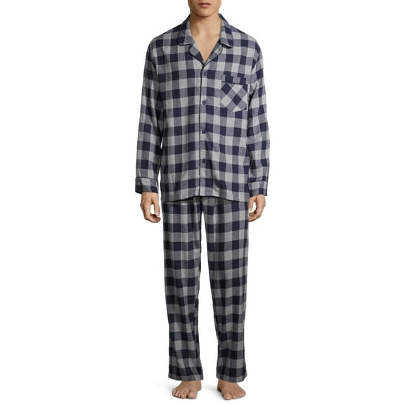 Hanes Men's and Big Men’s 100% Cotton Flannel Pajama Set, 2-Piece, Sizes S-5XL
