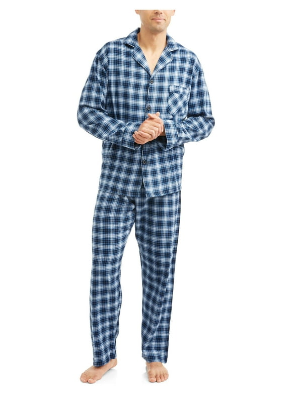 Hanes Men's and Big Men’s 100% Cotton Flannel Pajama Set, 2-Piece, Sizes S-5XL