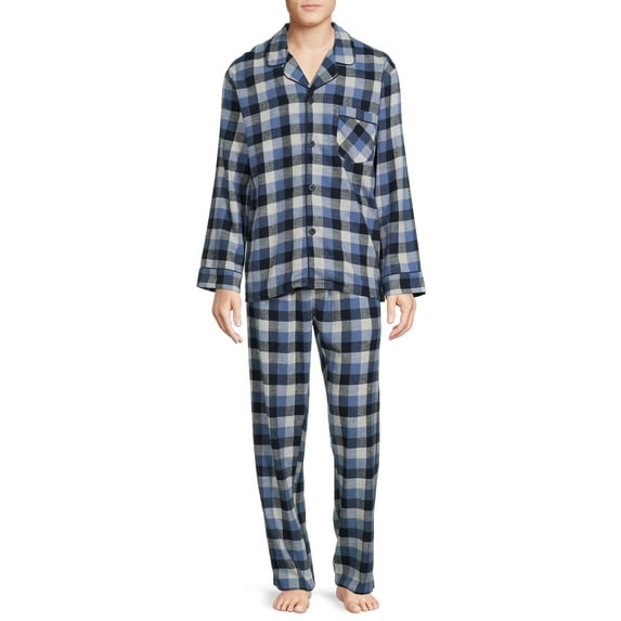 Hanes Men's and Big Men’s 100% Cotton Flannel Pajama Set, 2-Piece, Sizes S-5XL