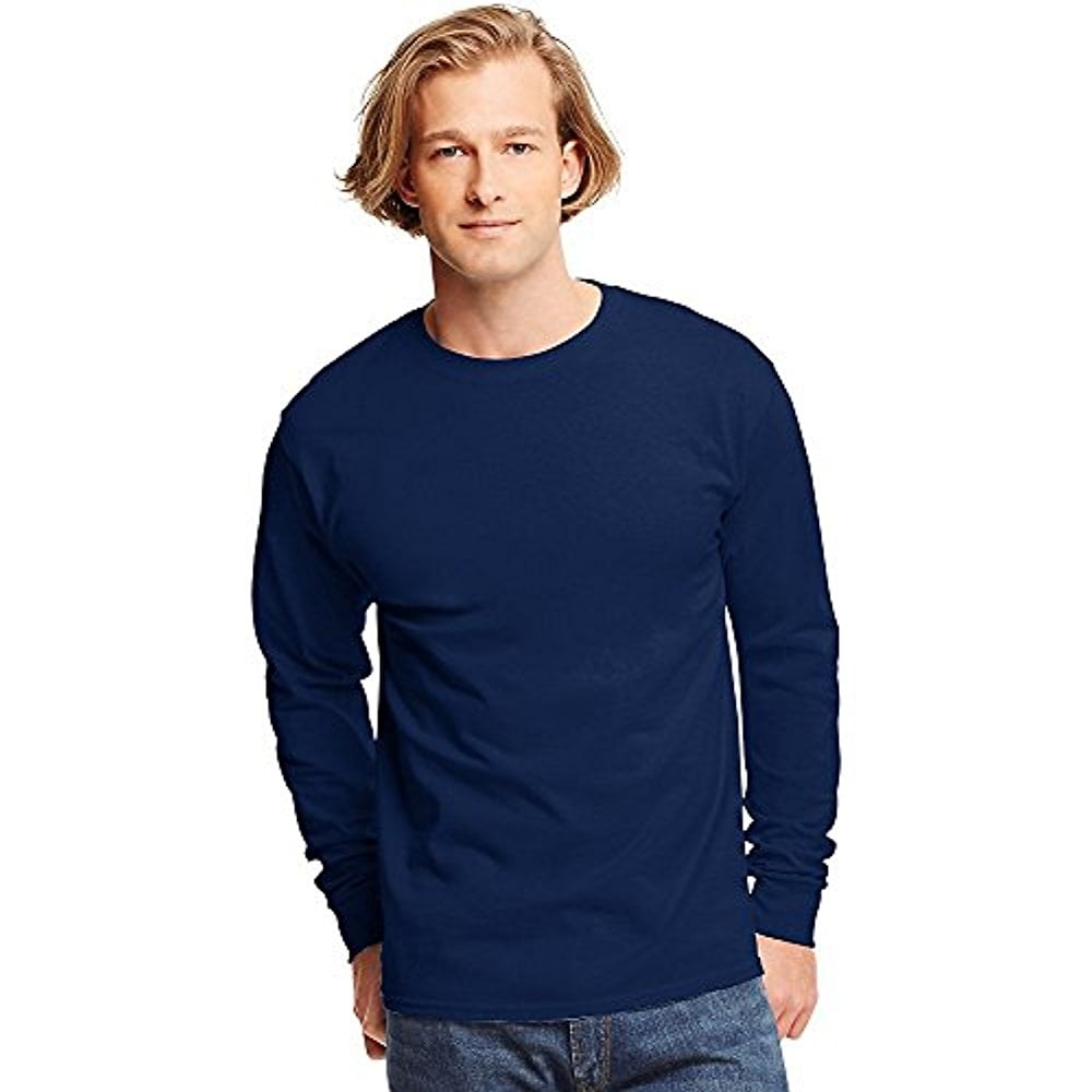 Hanes Men's and Big Men's ComfortSoft Long Sleeve Tee, Up to Size