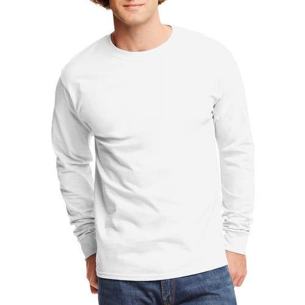 Hanes Men's and Big Men's Authentic Long Sleeve Tee, up to Size 3XL ...