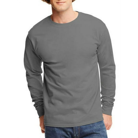 Hanes Men's and Big Men's Authentic Long Sleeve Tee, up to Size 3XL