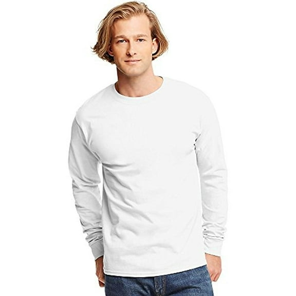 Hanes Men's and Big Men's Authentic Long Sleeve Tee, up to Size 3XL