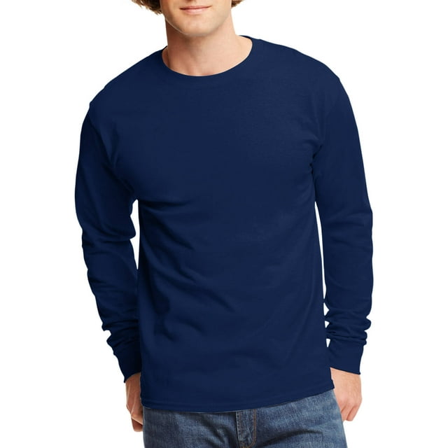Hanes Men's and Big Men's Authentic Long Sleeve Tee, Up To Size 3XL ...