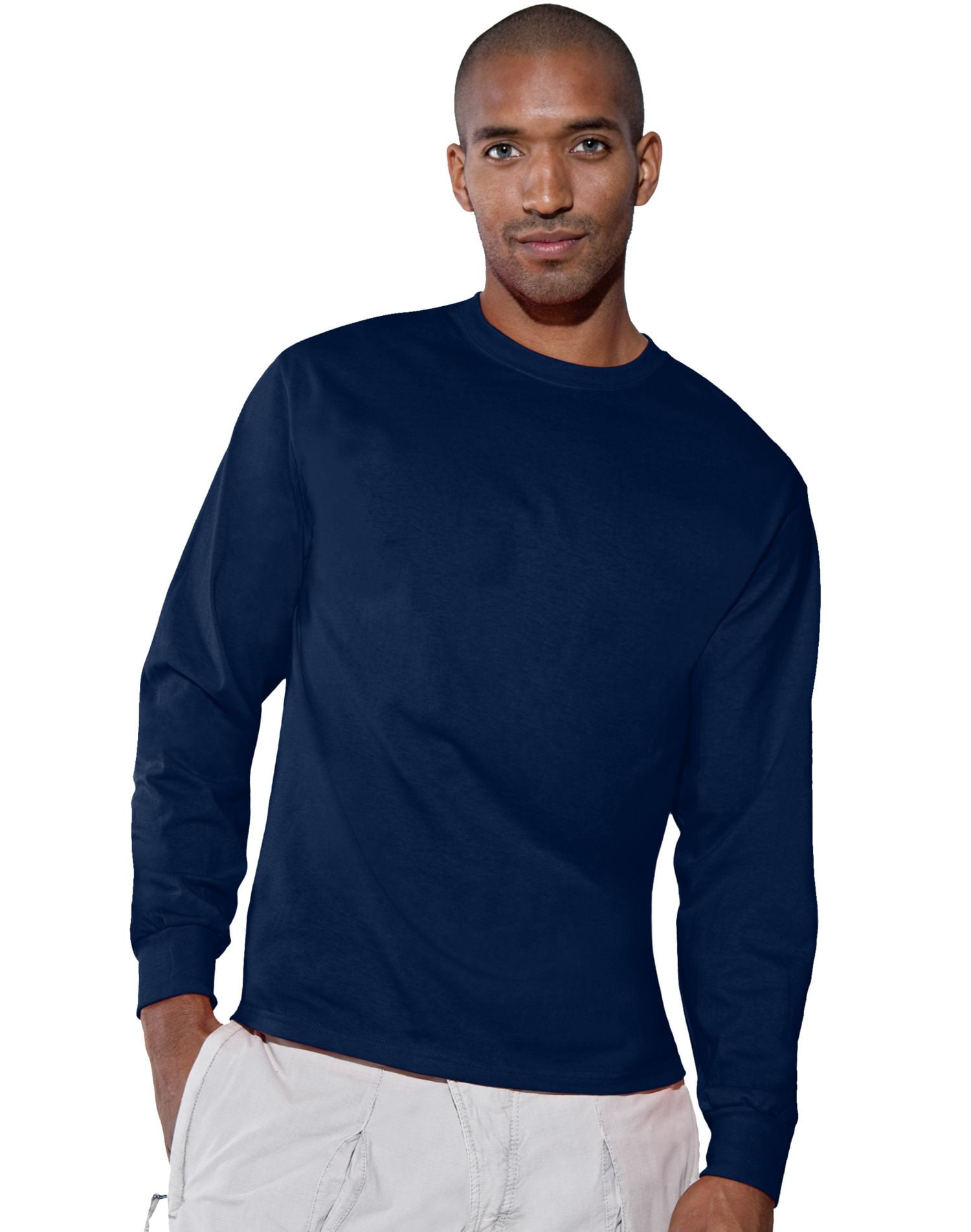 Hanes Men's and Big Men's Authentic Long Sleeve Tee, up to Size