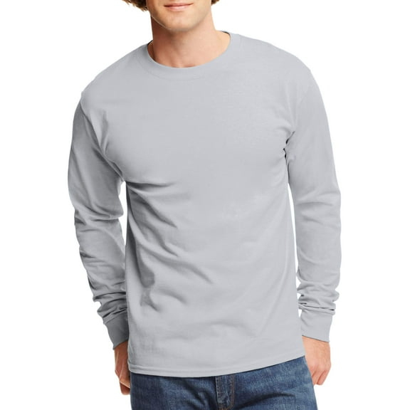 Hanes Men's and Big Men's Authentic Long Sleeve Tee, up to Size 3XL