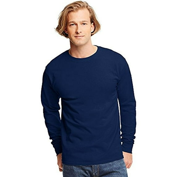 Hanes Men's and Big Men's Authentic Long Sleeve Tee, up to Size 3XL