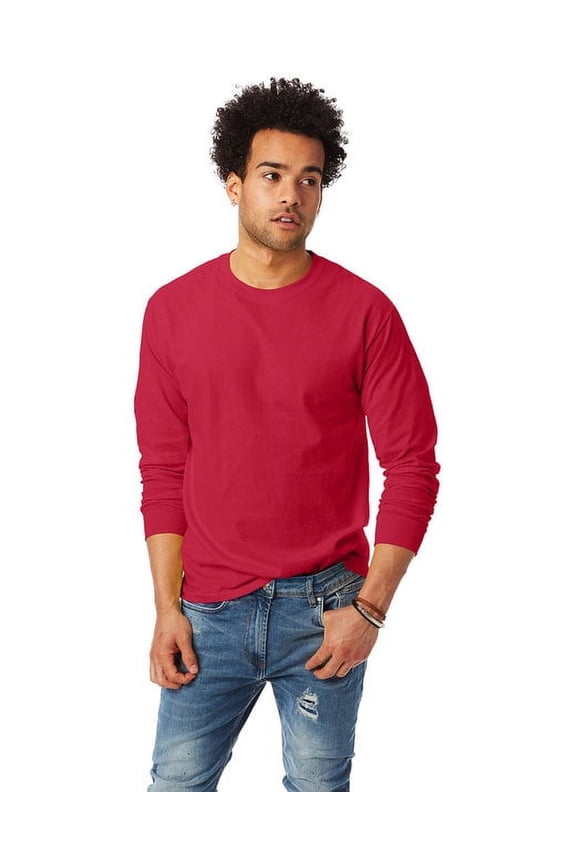 Men's and Big Men's Authentic Long Sleeve Tee, up to Size 3XL