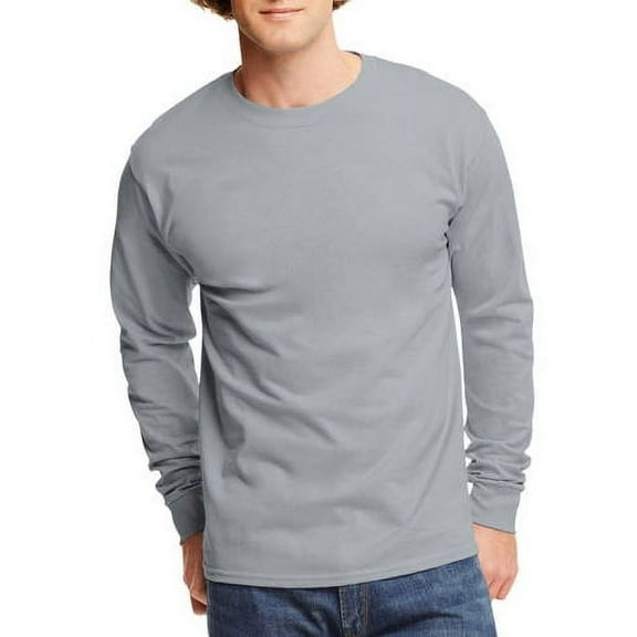 Hanes Men's and Big Men's Authentic Long Sleeve Tee, up to Size 3XL