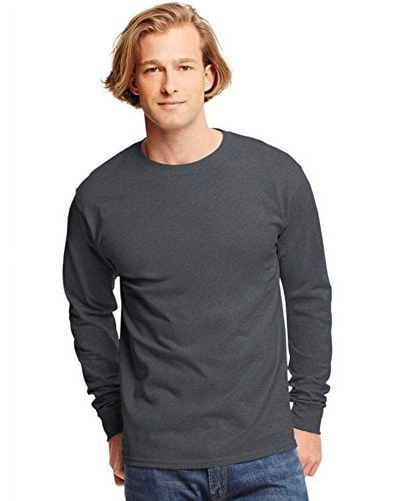 Hanes ComfortSoft Men's Long-Sleeve T-Shirt 4-Pack, Black