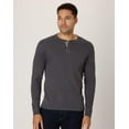 thumbnail image 1 of Hanes Beefy-T Men's Long Sleeve Henley Slate Heather 3XL, 1 of 11