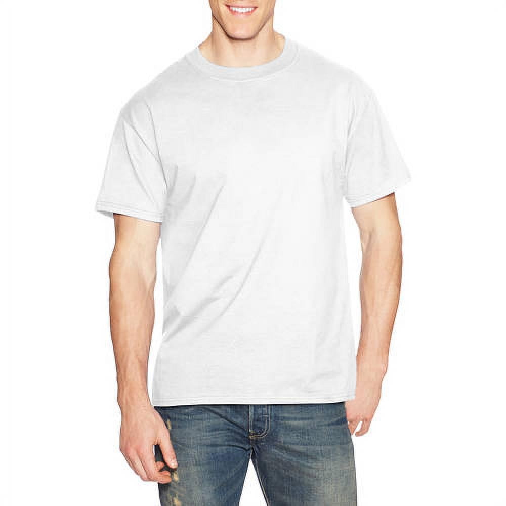 Hanes Men's and Big Men's Beefy-T Crew Neck Short Sleeve T-Shirt, Up To ...