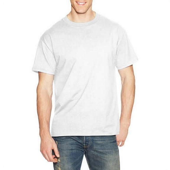 Hanes Men's and Big Men's Beefy-T Crew Neck Short Sleeve T-Shirt, Up To 6XL