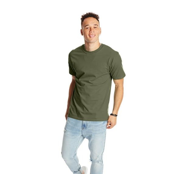 Hanes Men's and Big Men's Beefy-T Crew Neck Short Sleeve T-Shirt, Up To 6XL