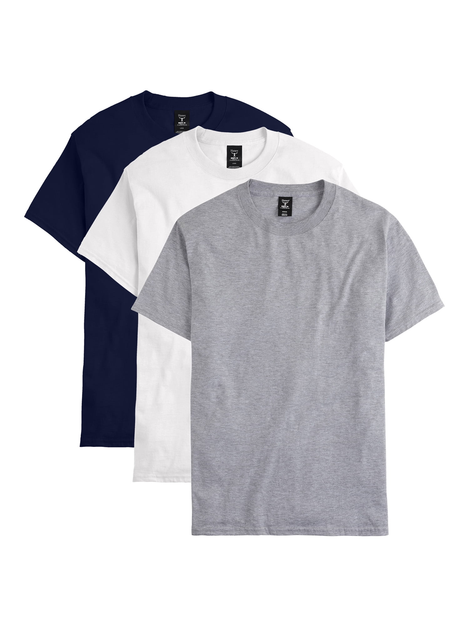 Men's & Big Men's Beefy Tee Shirt Unisex Heavyweight Cotton T-Shirt, 3- Pack, Sizes S-6XL