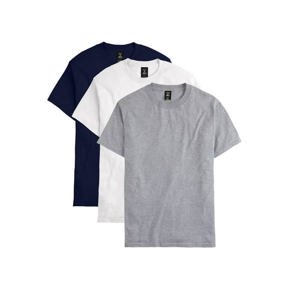 Hanes Men's and Big Men's Beefy T Cotton Short Sleeve T-Shirt, 3-Pack, Sizes S-3XL
