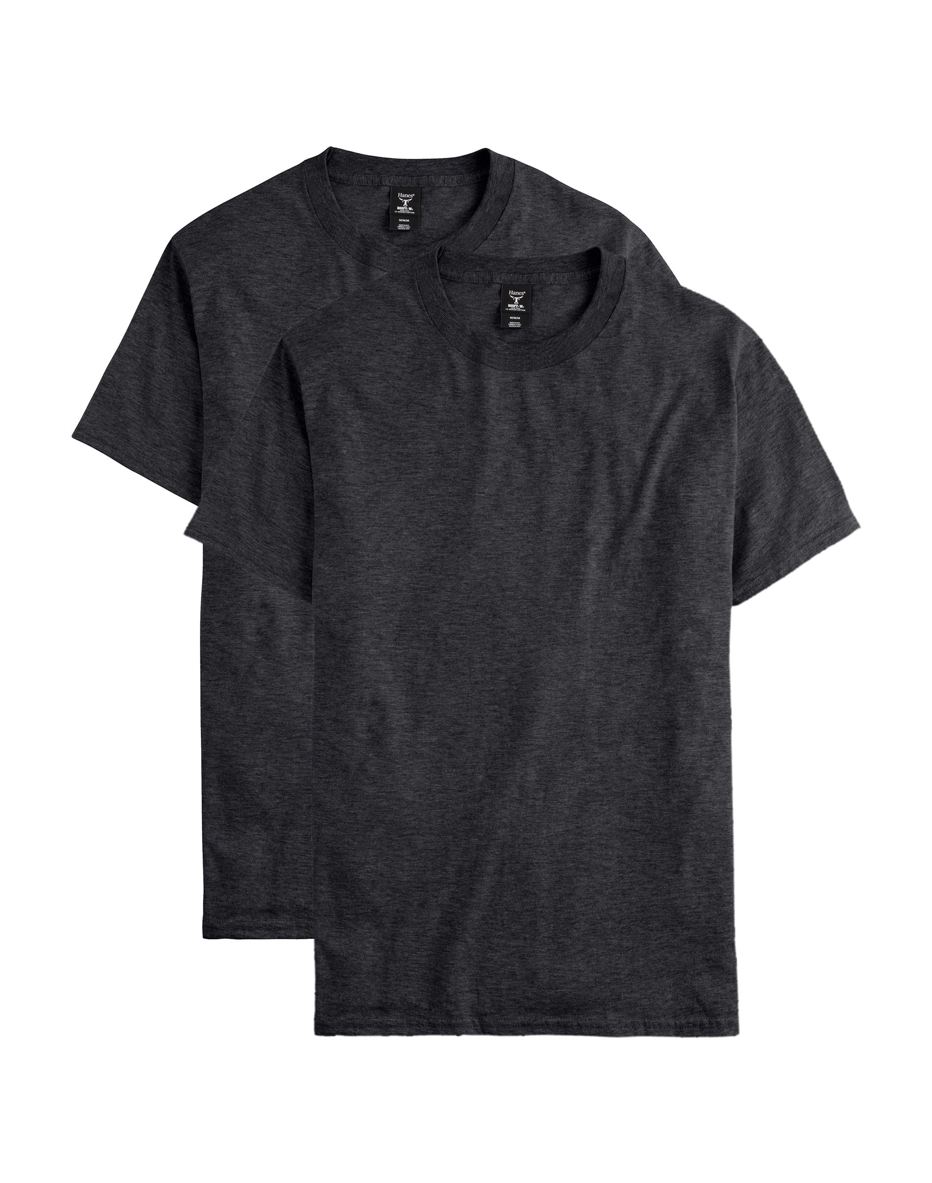 Beefy-T Men's Heavyweight Cotton T-Shirt, Value 2-Pack (Big & Tall Sizes) Charcoal Heather LT