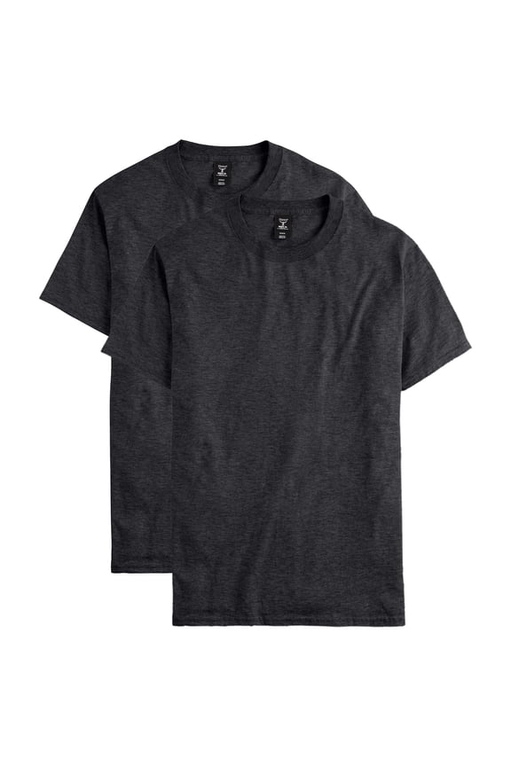 Beefy-T Men's Heavyweight Cotton T-Shirt, Value 2-Pack (Big & Tall Sizes) Charcoal Heather 4XT