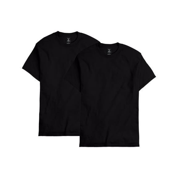 Hanes Beefy-T Men's T-Shirt, Value 2-Pack (Big & Tall Available) Black XL