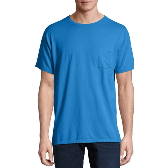 Hanes Men's and Big Men's ComfortWash Short Sleeve Pocket Tee, Up To Size 3XL