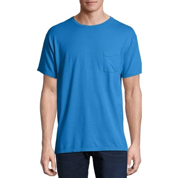 Hanes Men's and Big Men's ComfortWash Short Sleeve Pocket Tee, Up To Size 3XL