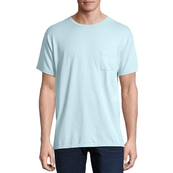 Hanes Men's and Big Men's ComfortWash Short Sleeve Pocket Tee, Up To Size 3XL