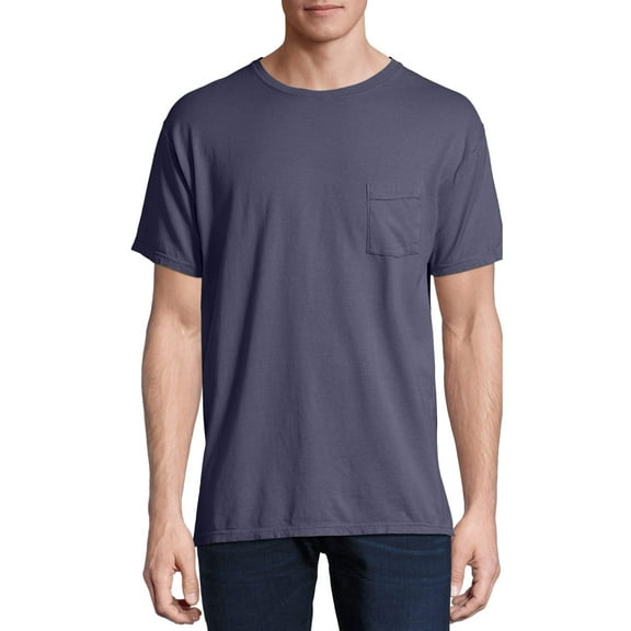 Hanes Men's and Big Men's ComfortWash Short Sleeve Pocket Tee, Up To Size 3XL
